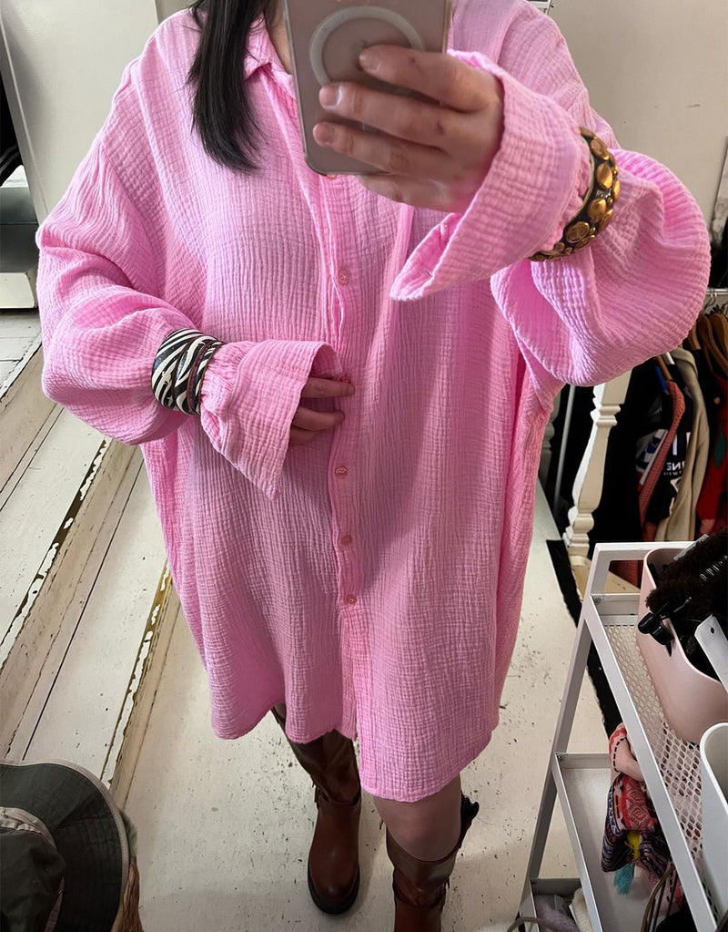 Textured long sleeve blouse