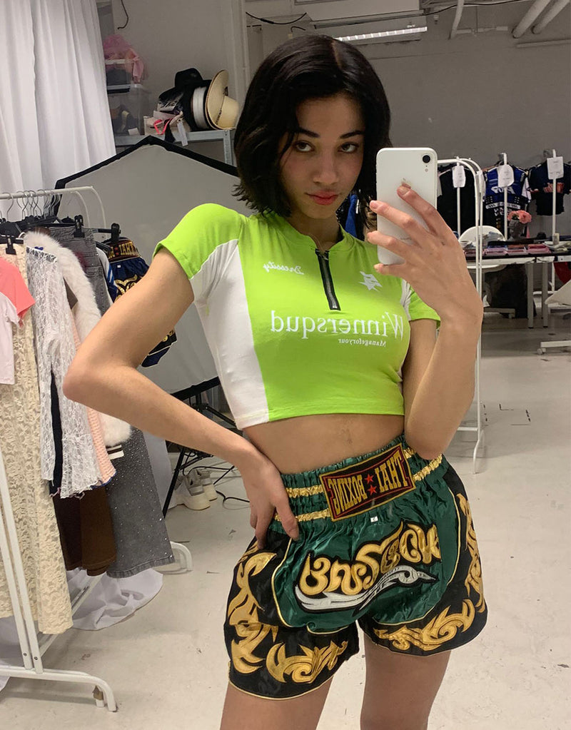 Sporty winnersqud crop top