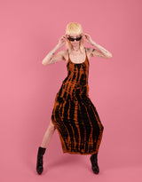 Tie dye side split dress