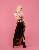 Tie dye side split dress