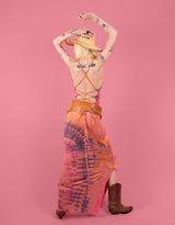Tie dye side split dress