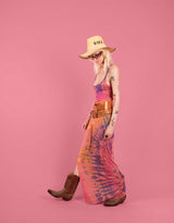 Tie dye side split dress