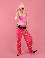 Tiny smiley plisse trousers