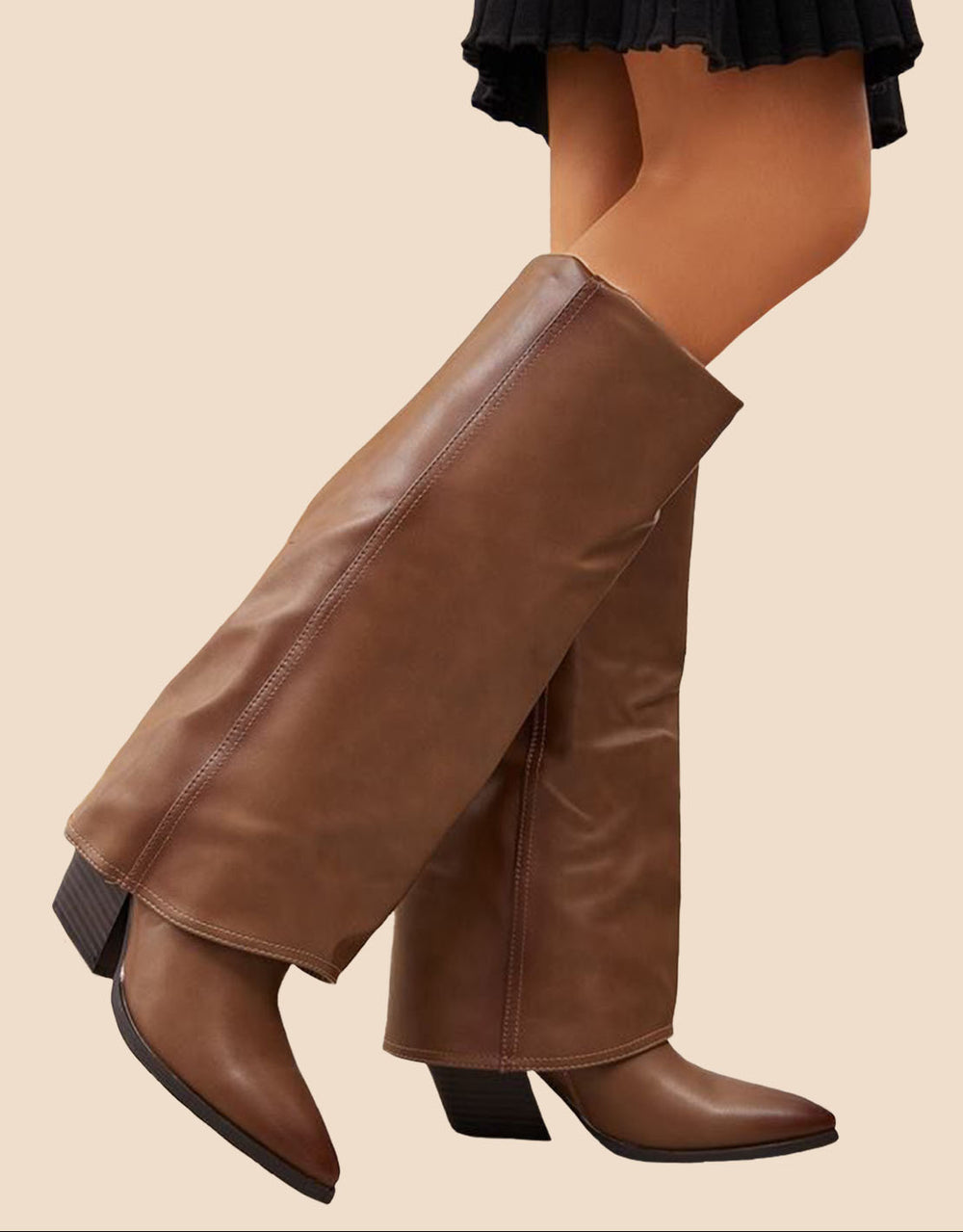 Vegan leather fold over heeled boots – JUTKA & RISKA