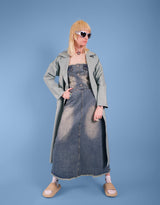 Vegan leather double breasted trenchcoat