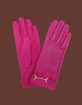 Vegan leather horsebit detail gloves
