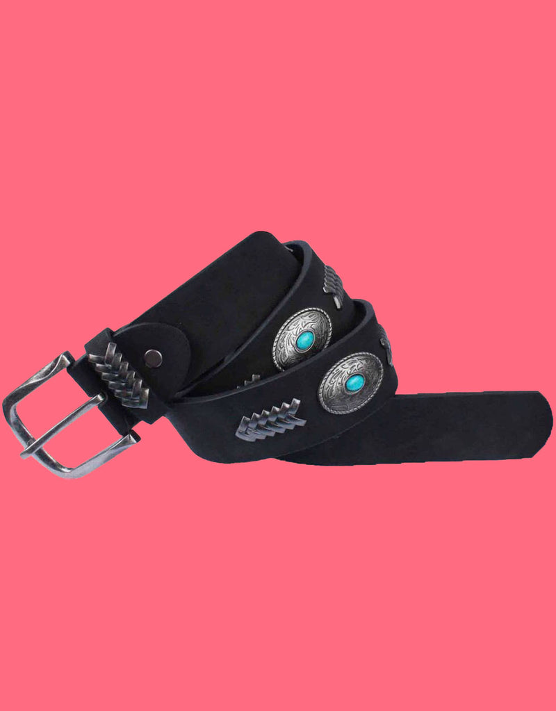 Vegan leather western buckle belt I