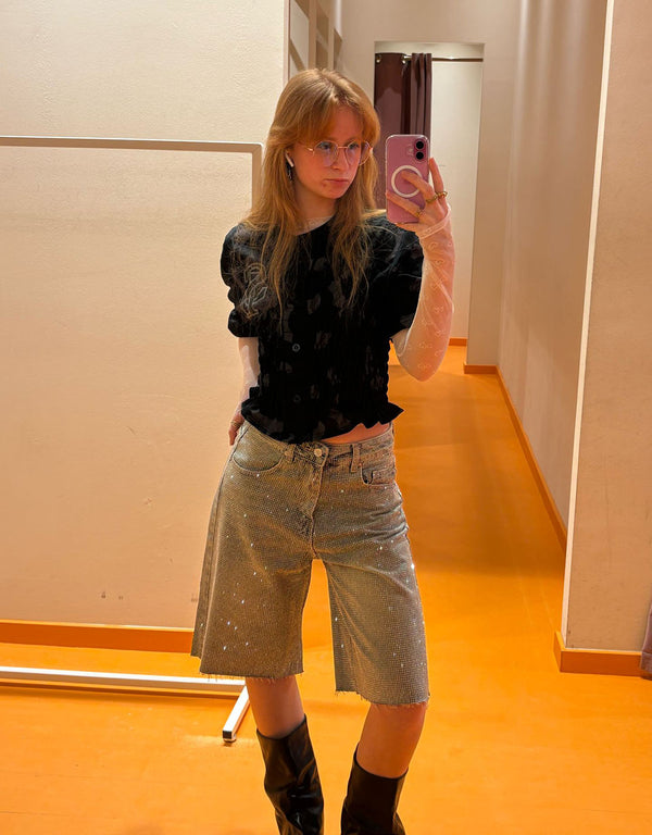 Sparkly wide shorts
