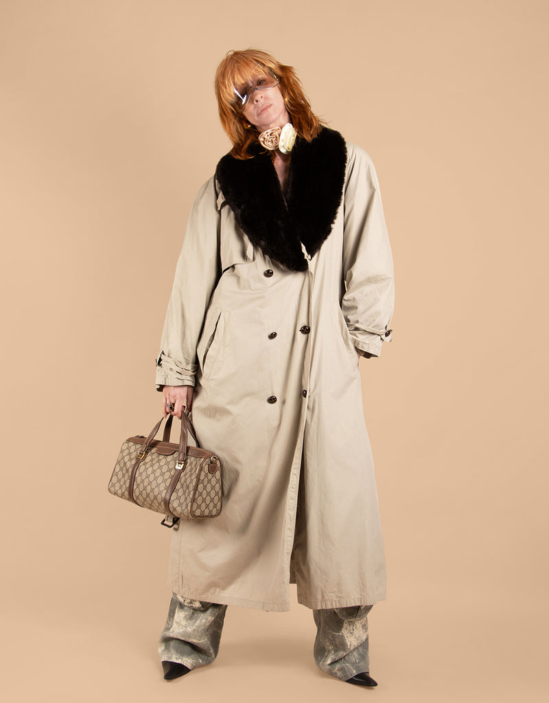Vintage Maura faux fur collar coat