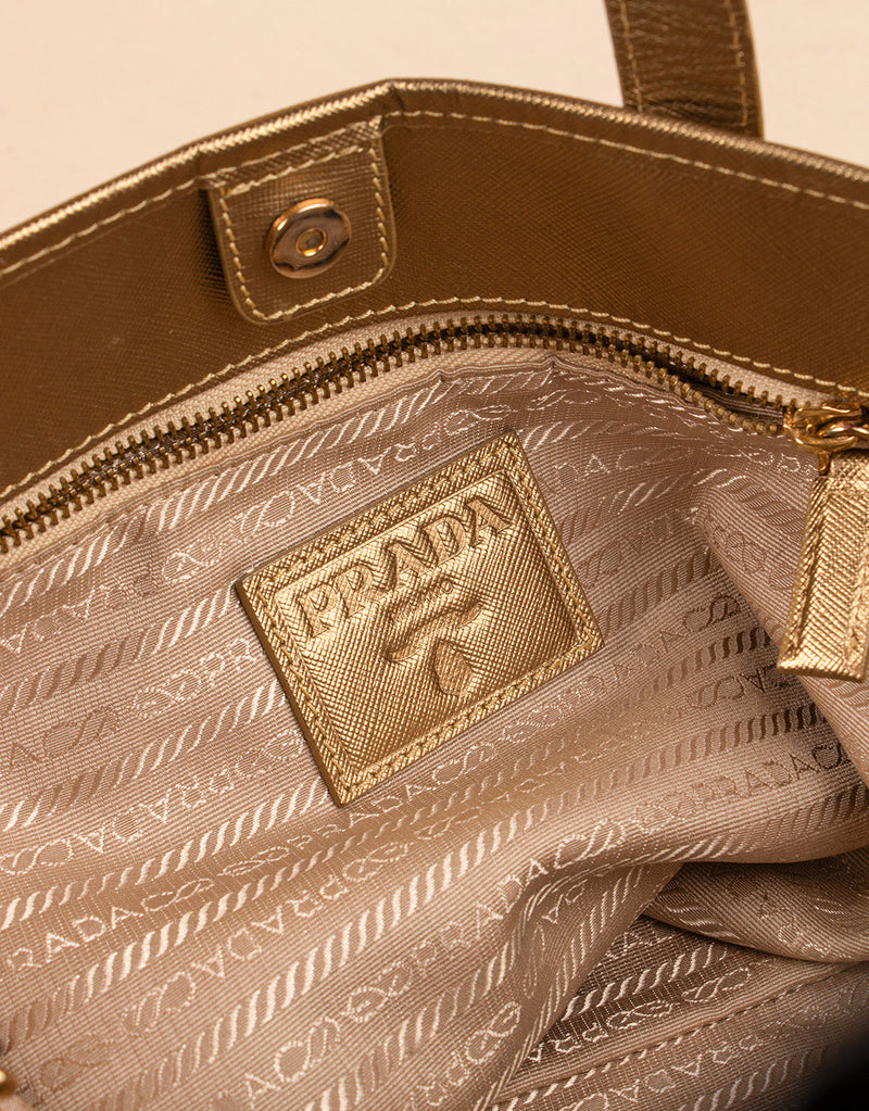 Vintage Prada chain detail tote bag