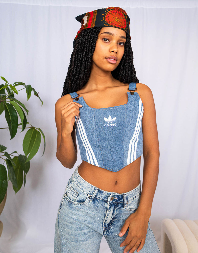 Vintage customized Adidas corset striped crop top – JUTKA & RISKA