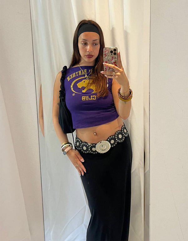 Vintage customized boat neck top