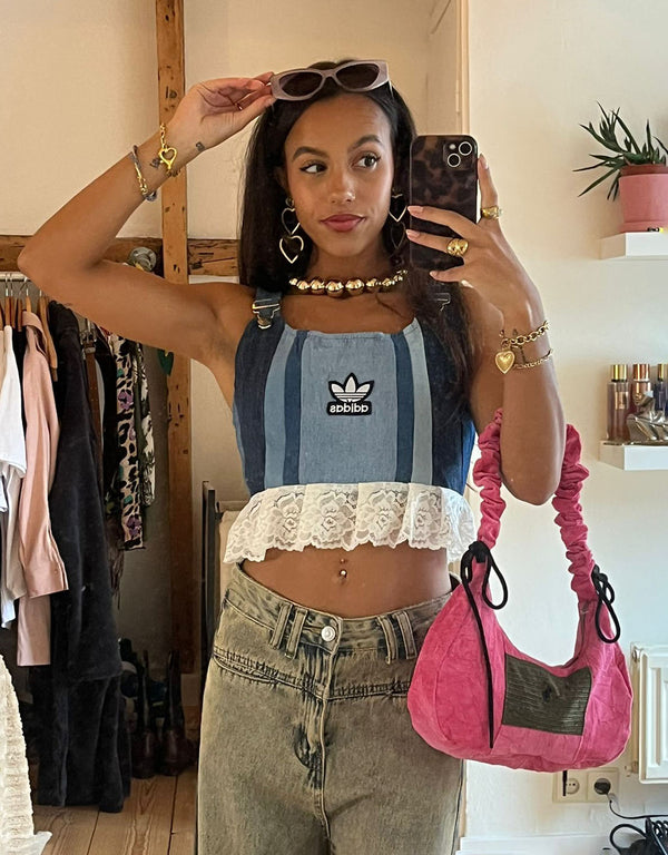Vintage customized adidas corset top with lace
