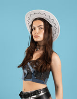 Vintage customized Levi’s patchwork bandeau top