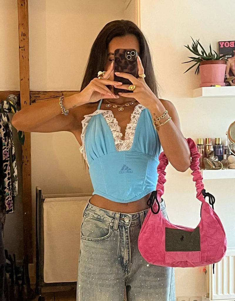 Vintage customized triangle lace corset top