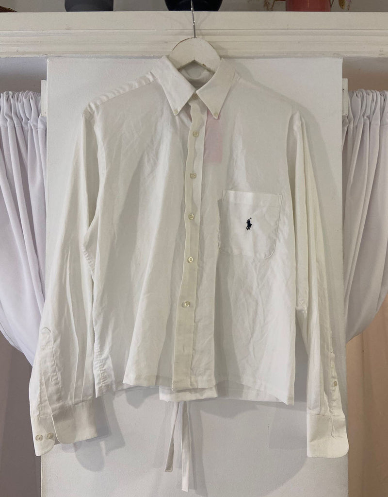 Vintage customized Ralph Lauren back tie long sleeve blouse