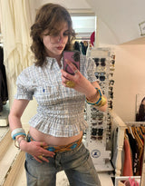 Vintage customized Ralph Lauren smocked check top