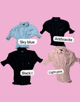 Vintage customized Ralph Lauren short sleeve smocked blouse