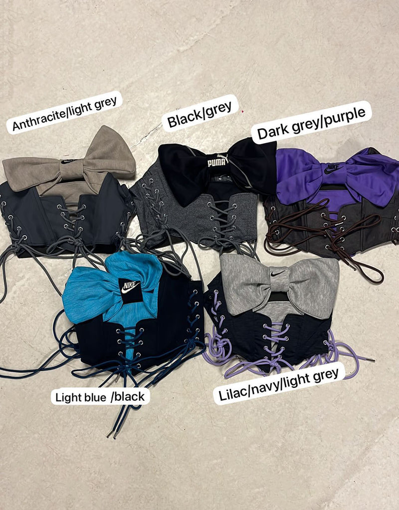 Vintage customized bow adjustable corset top