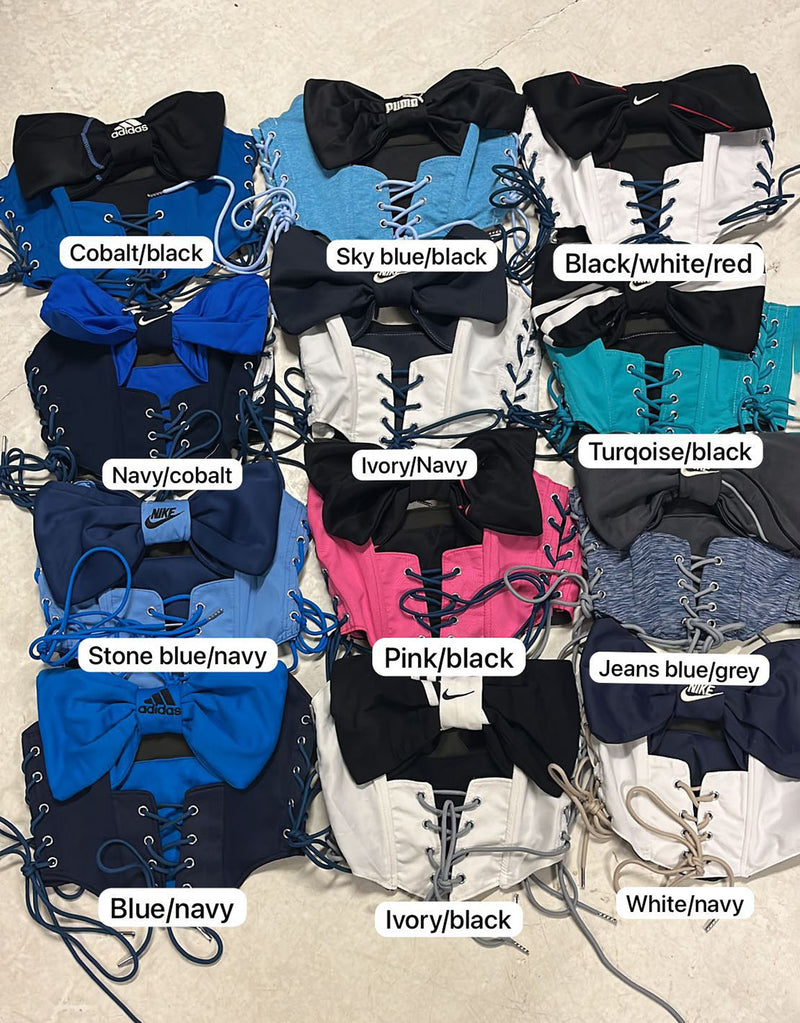 Vintage customized bow adjustable corset top