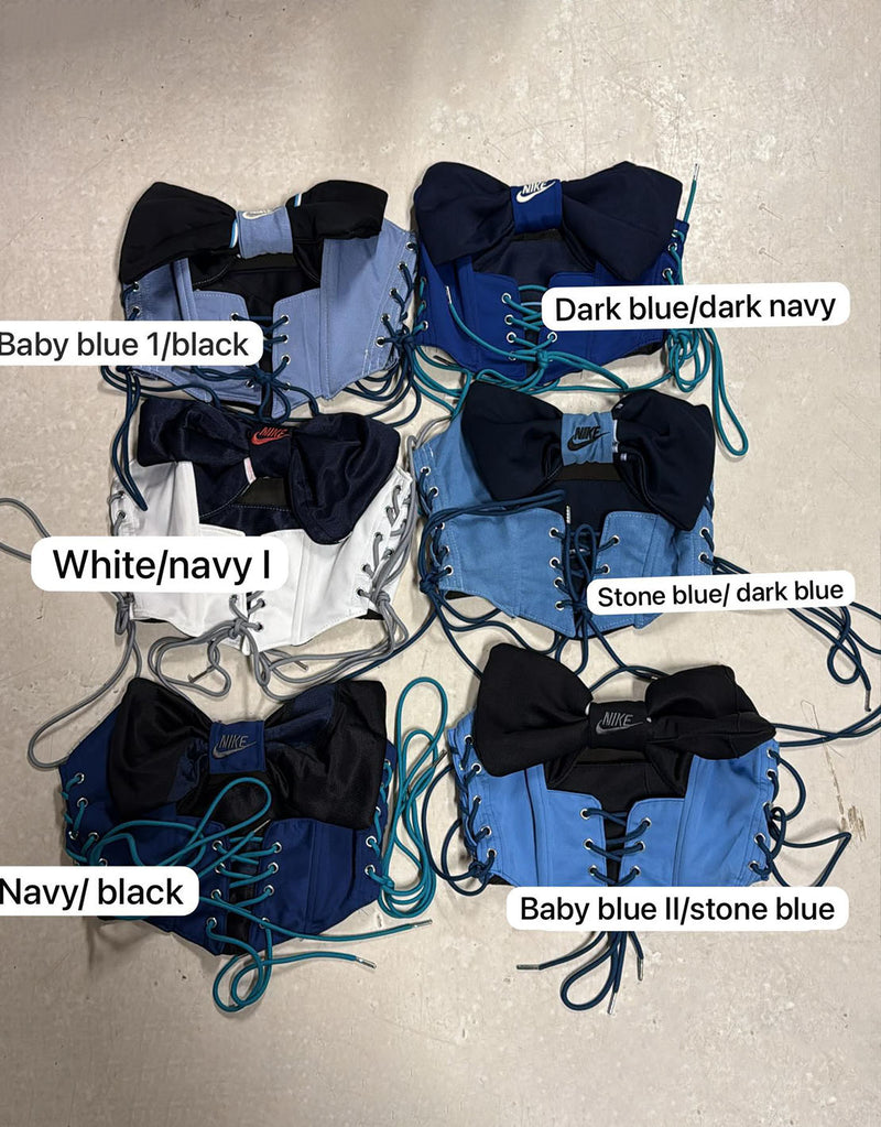 Vintage customized bow adjustable corset top