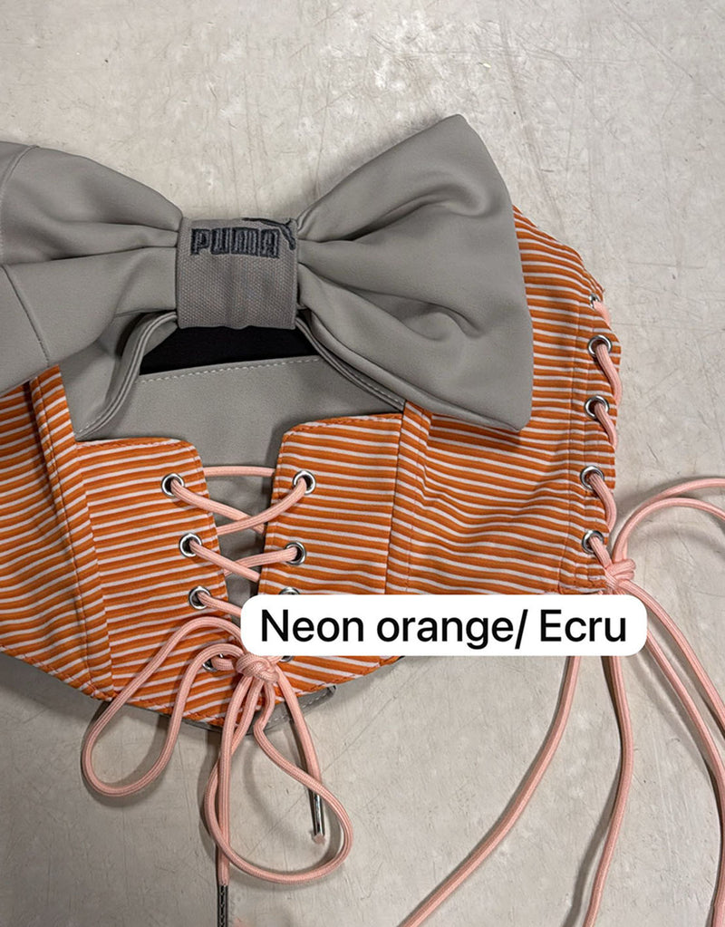 Vintage customized bow adjustable corset top