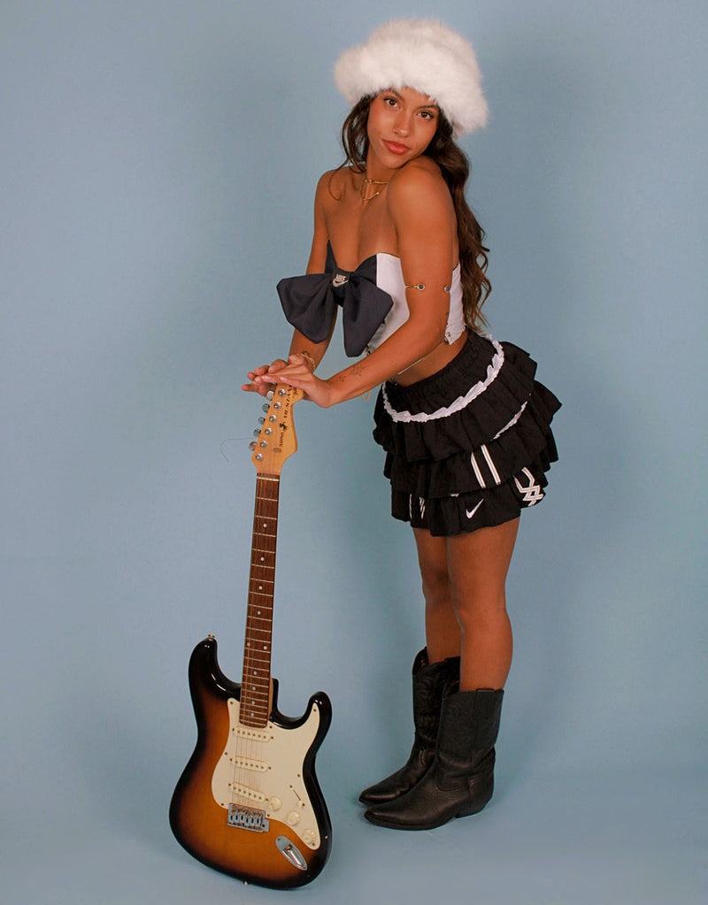 Vintage customized bow adjustable corset top