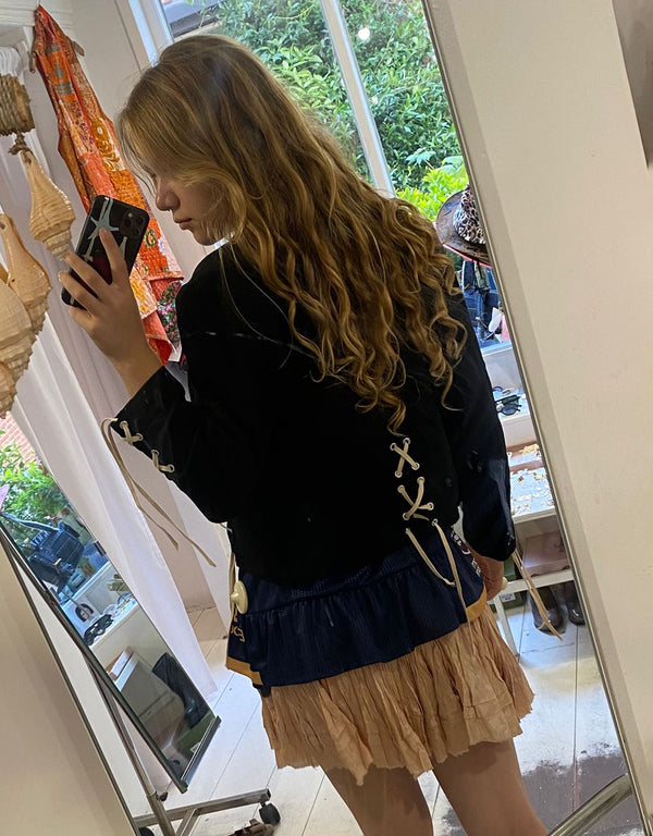 Vintage customized bow detail cropped jacket
