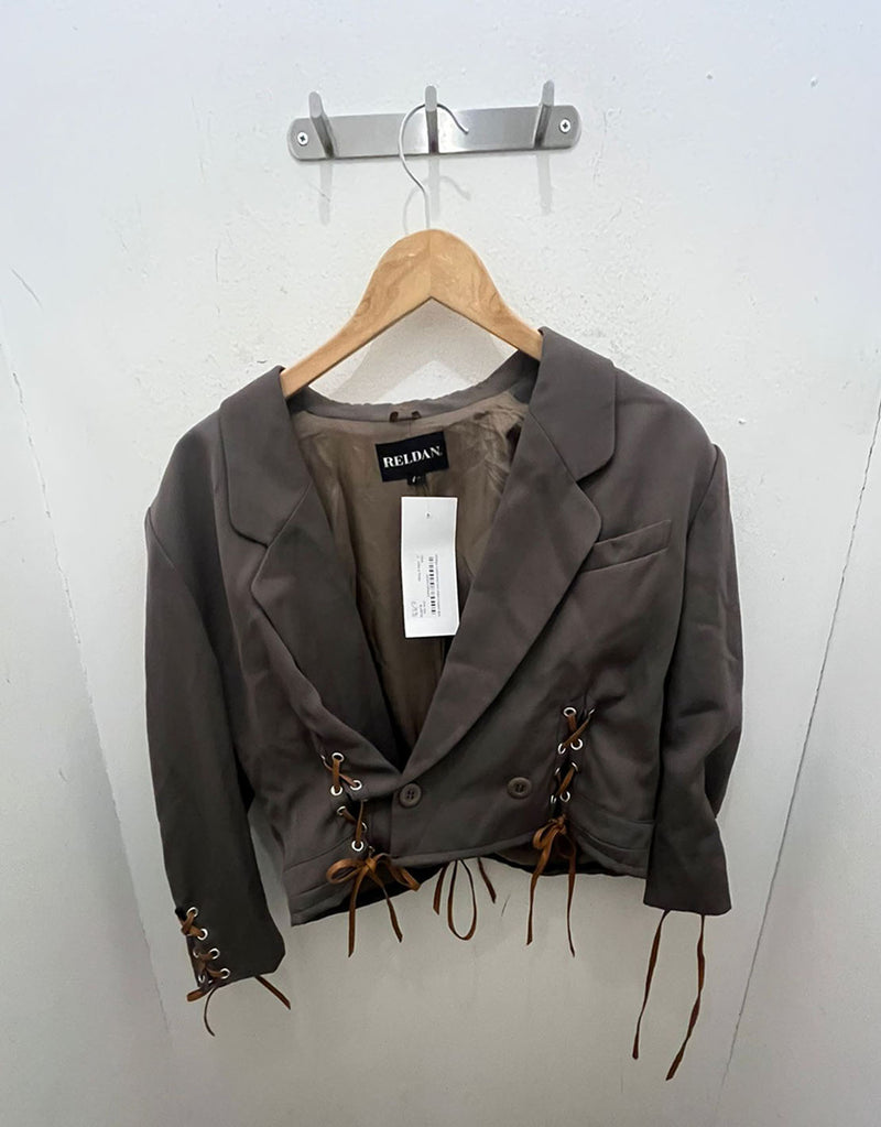 Vintage customized bow detail cropped jacket