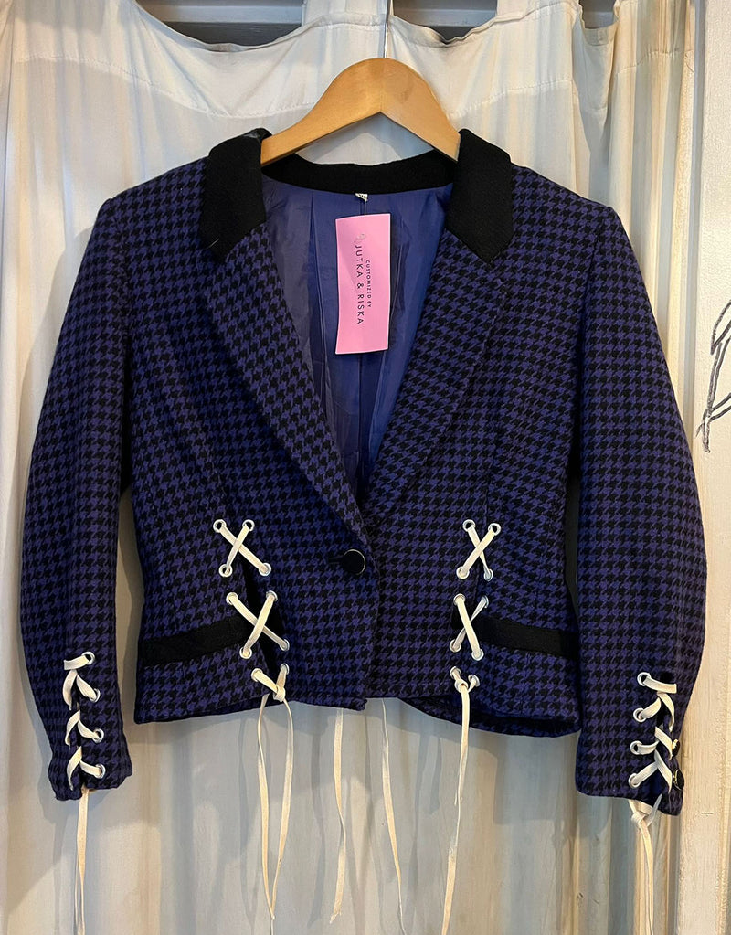 Vintage customized bow detail cropped jacket