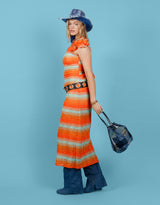 Vintage customized denim patches bucket bag