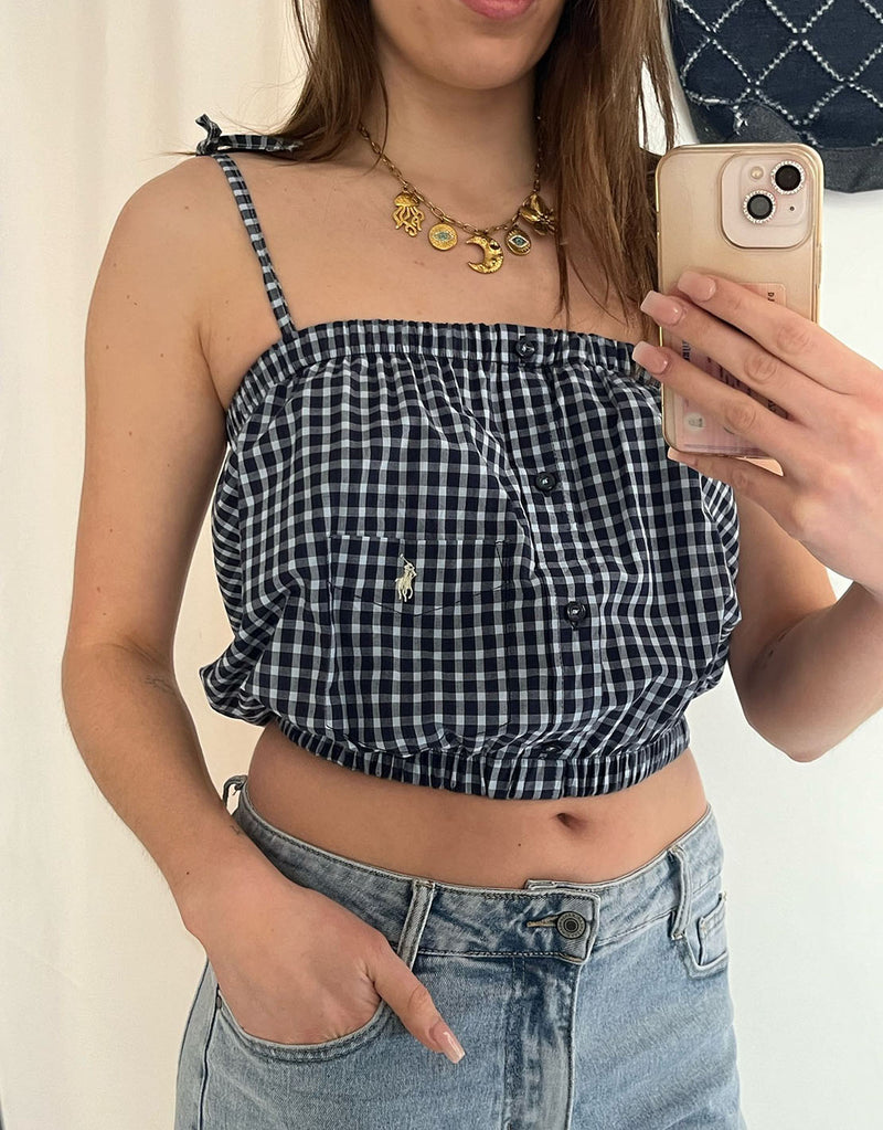 Vintage customized gingham print top
