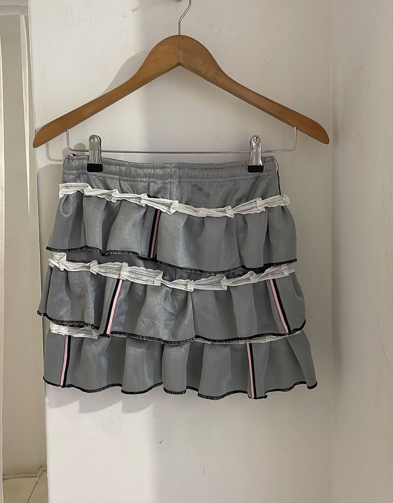 Vintage customized lace layered sporty skirt