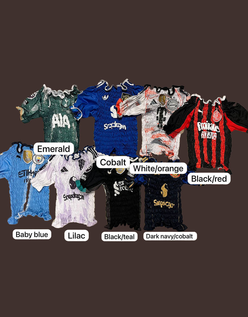 Vintage customized smocked football top