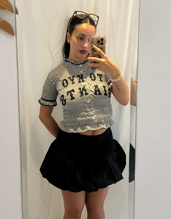 Vintage customized smocked sporty top