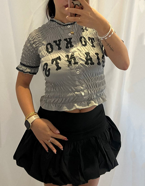Vintage customized smocked sporty top