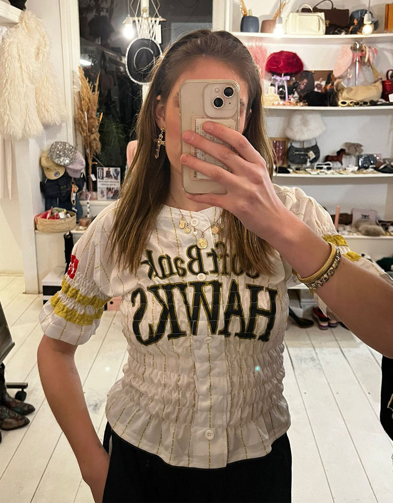 Vintage customized sporty button top