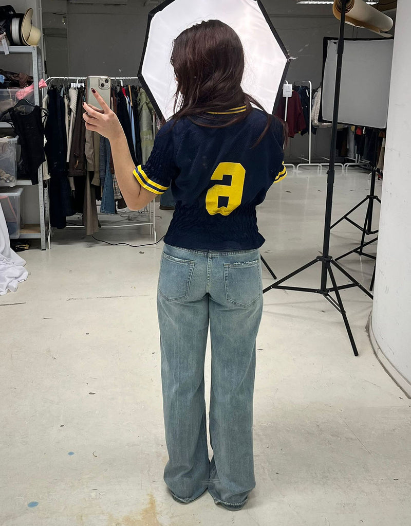 Extra wide leg stretch jeans