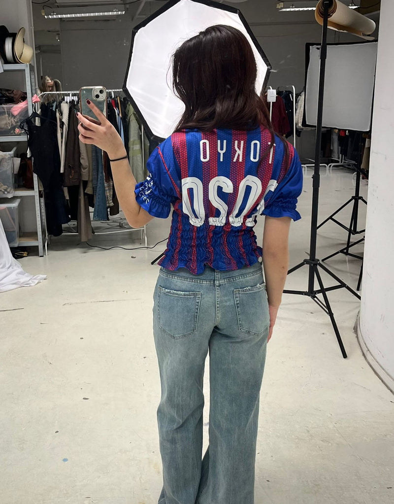 Extra wide leg stretch jeans