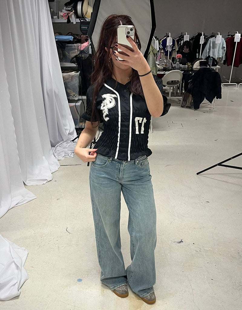 Extra wide leg stretch jeans