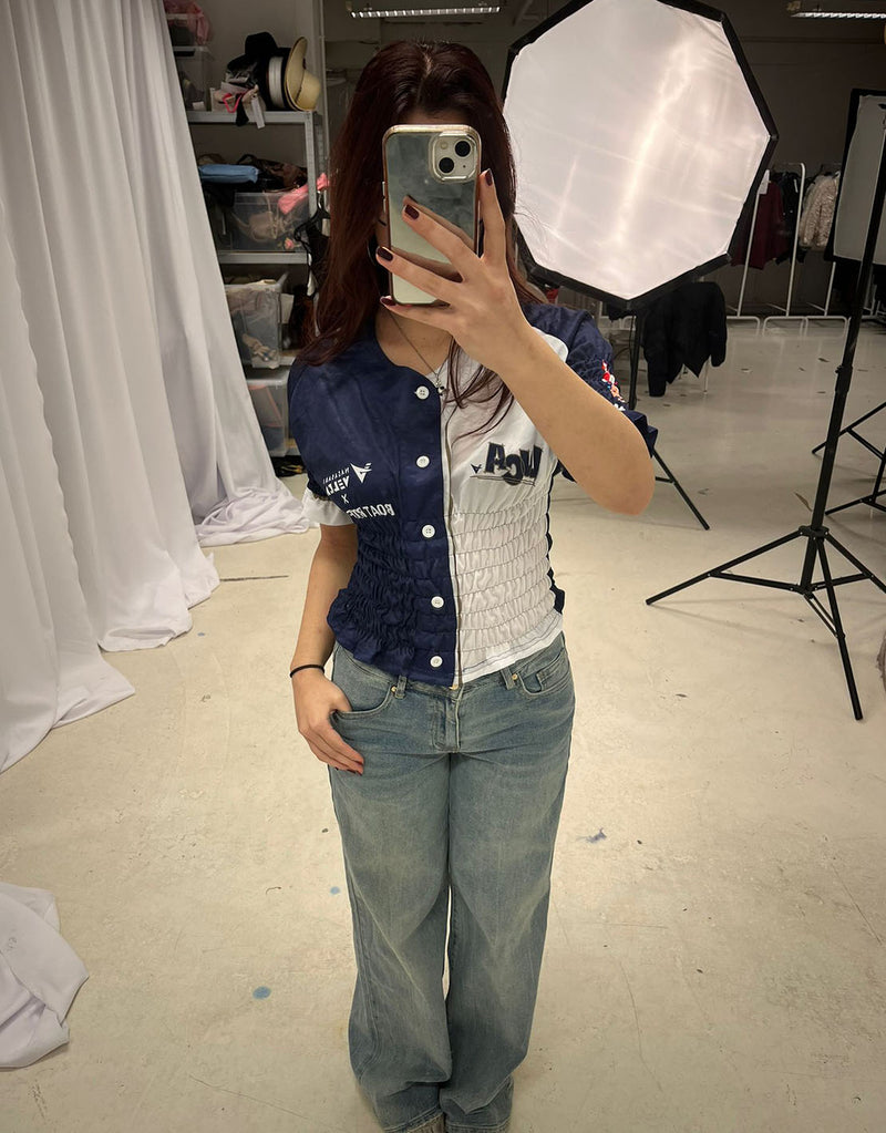 Vintage customized sporty button top