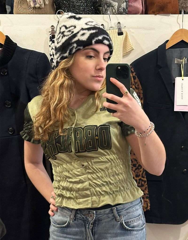 Vintage customized sporty button top