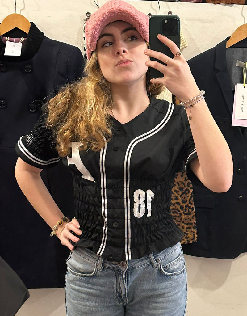 Vintage customized sporty button top