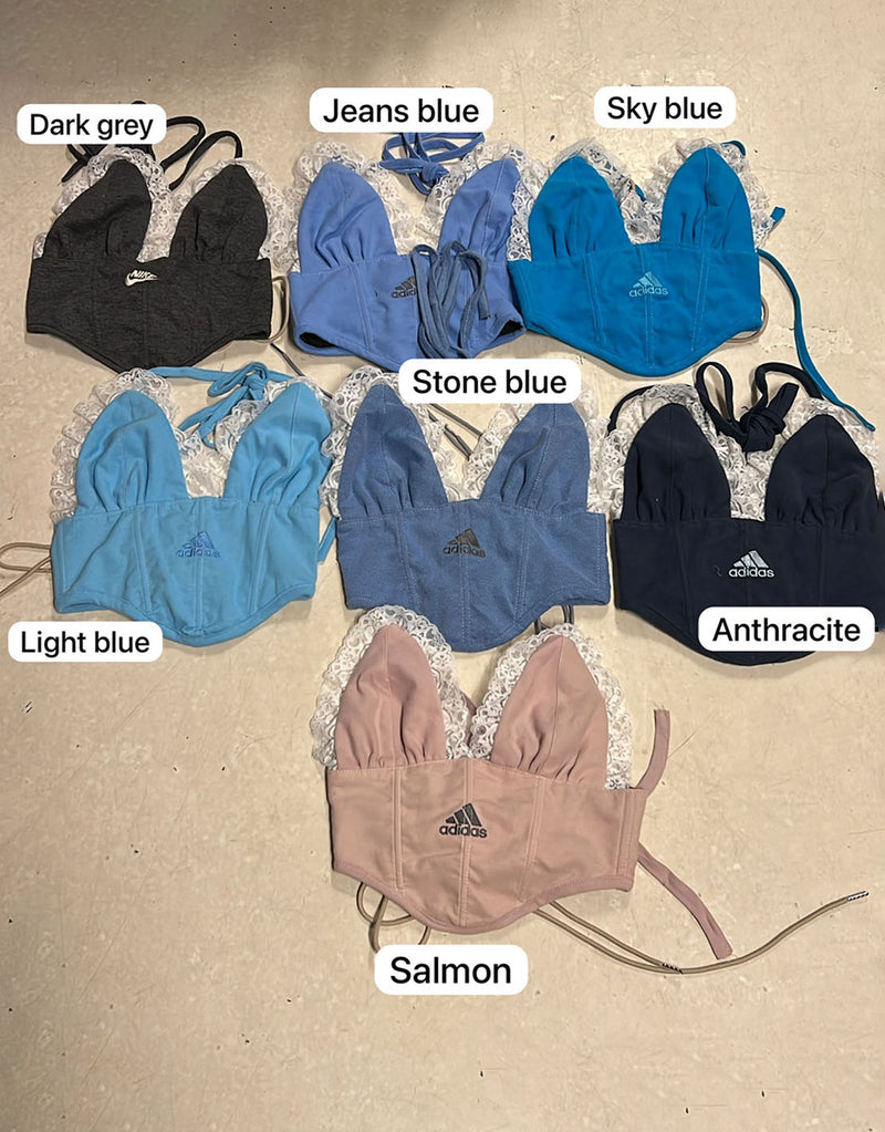 Vintage customized triangle lace corset top