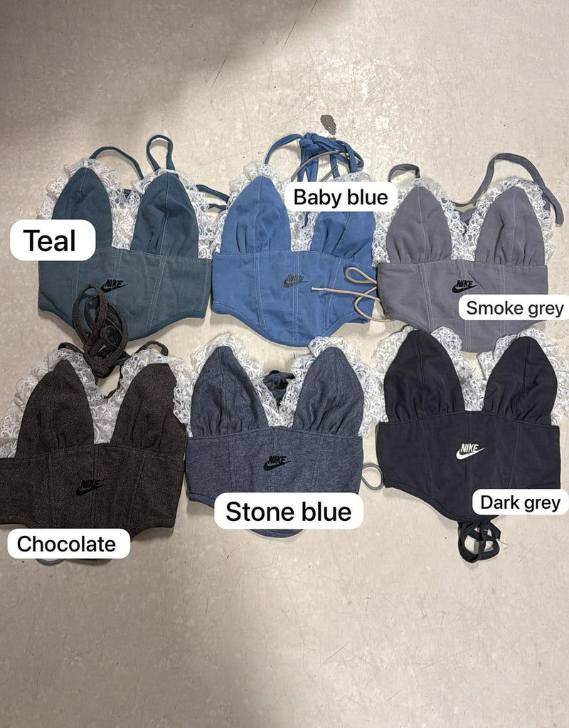 Vintage customized triangle lace corset top