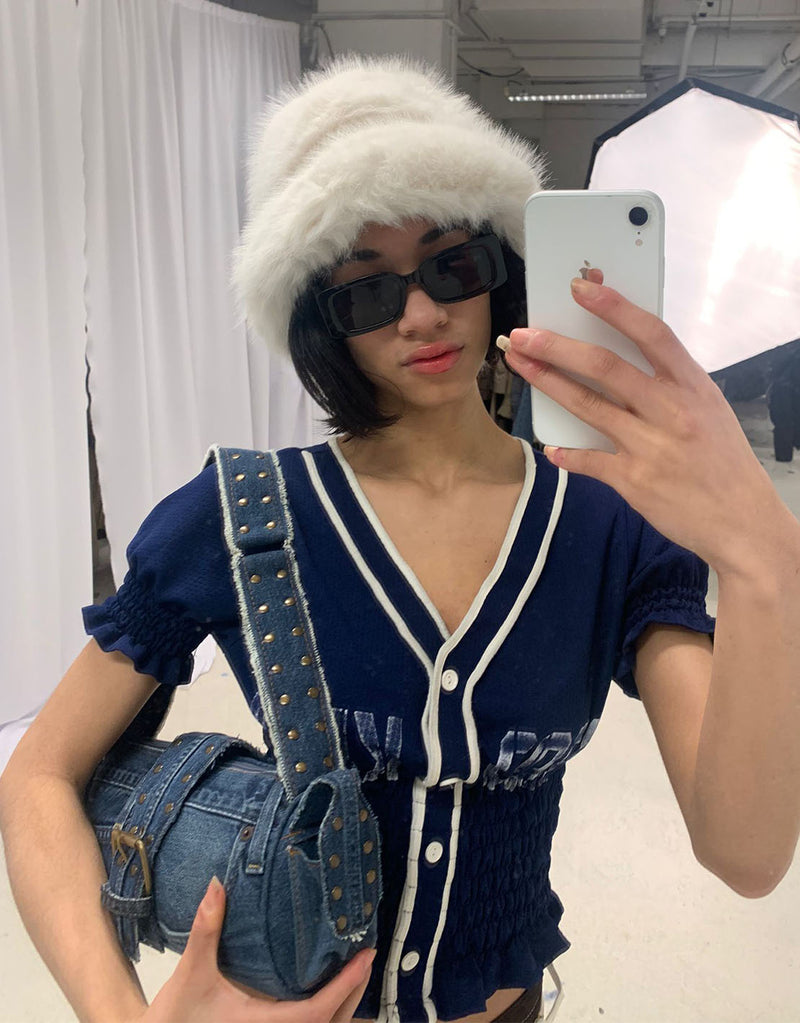 Vintage customized sporty button top