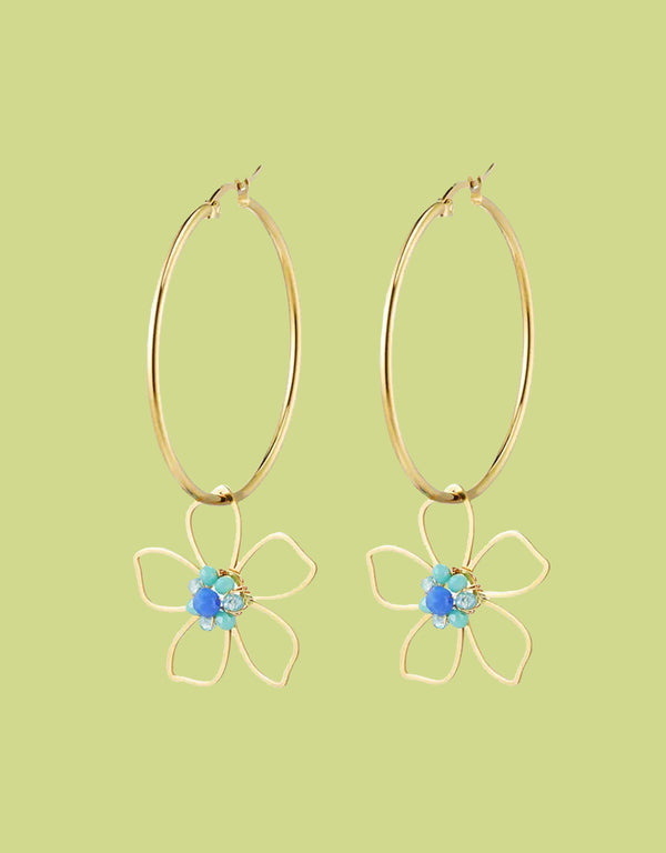 Wildflower hoop earrings