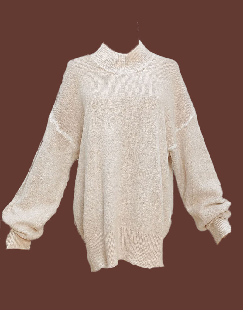 Wool blend soft knit sweater