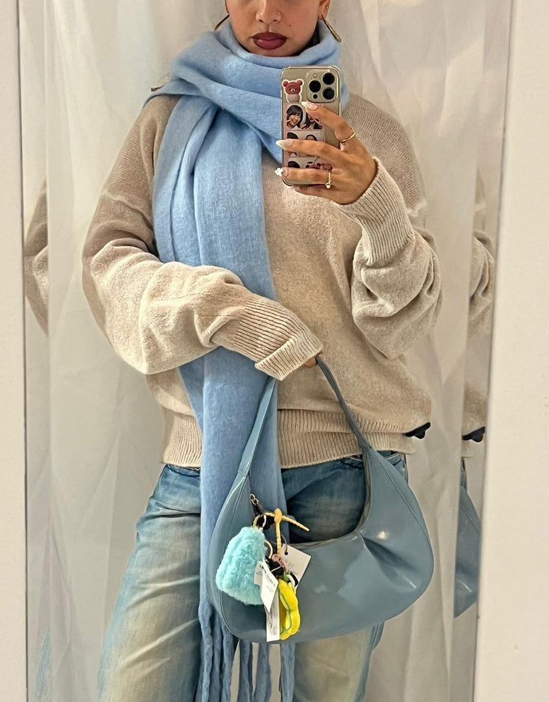 Wool blend soft knit sweater
