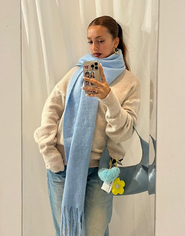 Wool blend soft knit sweater